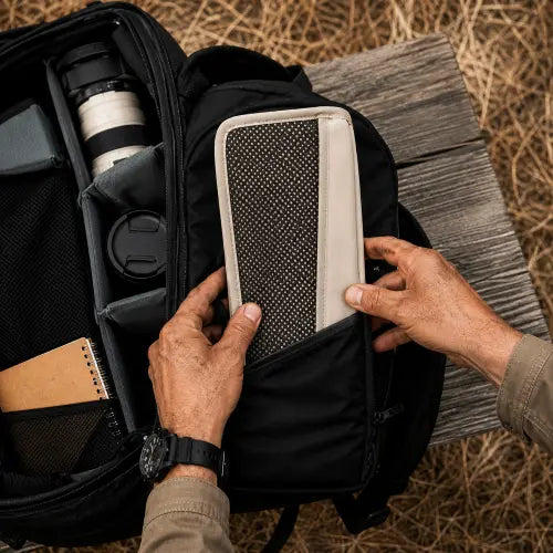 YOUR CAMERA BAG ALREADY HAS A SEAT.